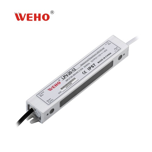 Su geçirmez IP67 LED sürücü AC 110v/220v sabit DC çıkışına 20W güç kaynağı