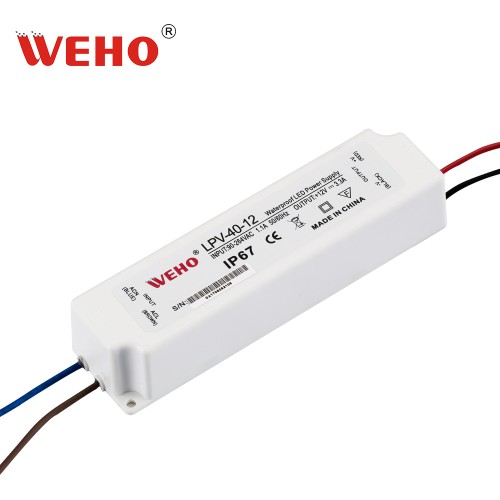 Su geçirmez IP67 plastik LED sürücü AC 110v/220v sabit DC çıkışına 40W güç kaynağı